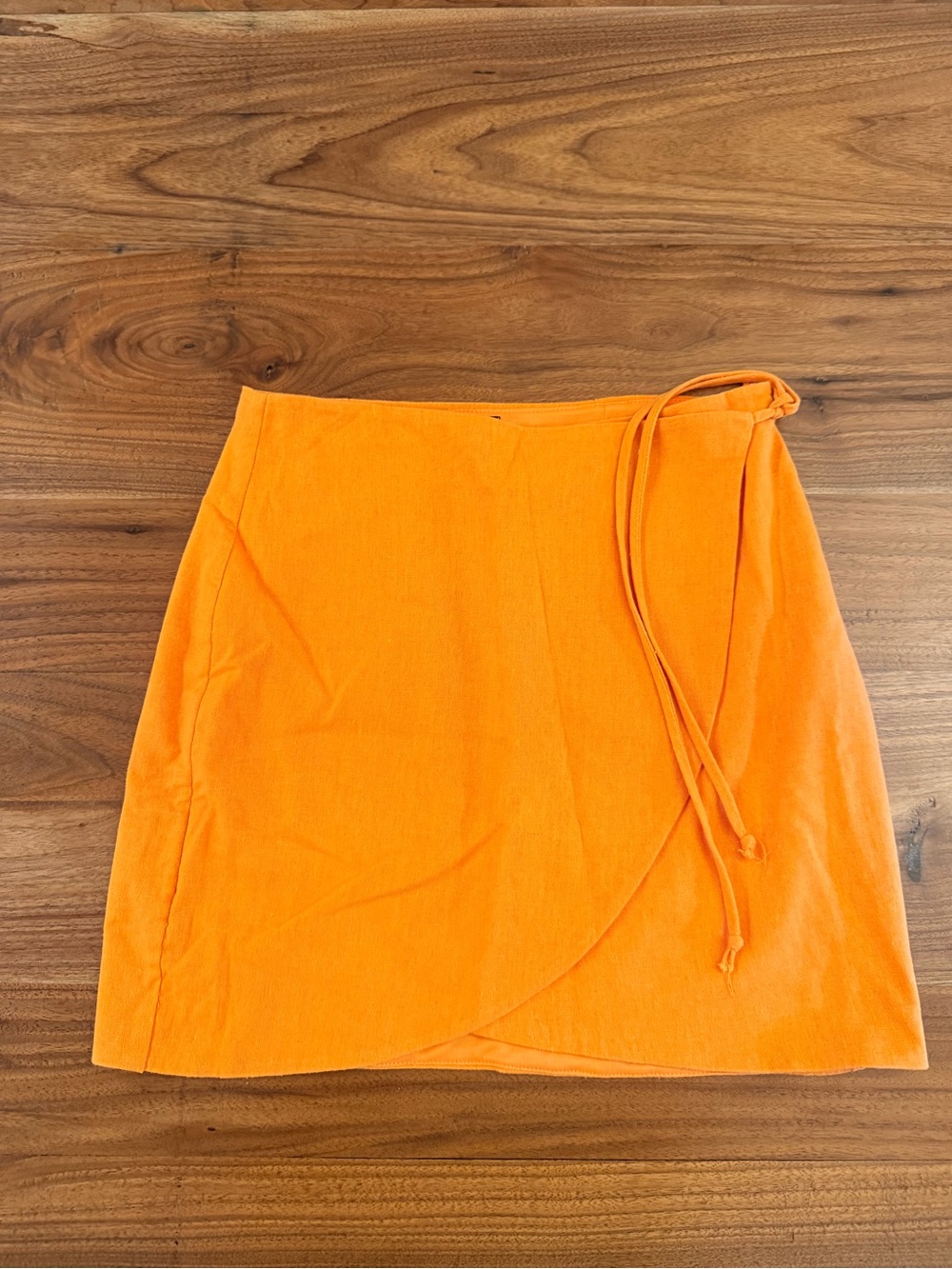 Orange Mini Wrap Skirt